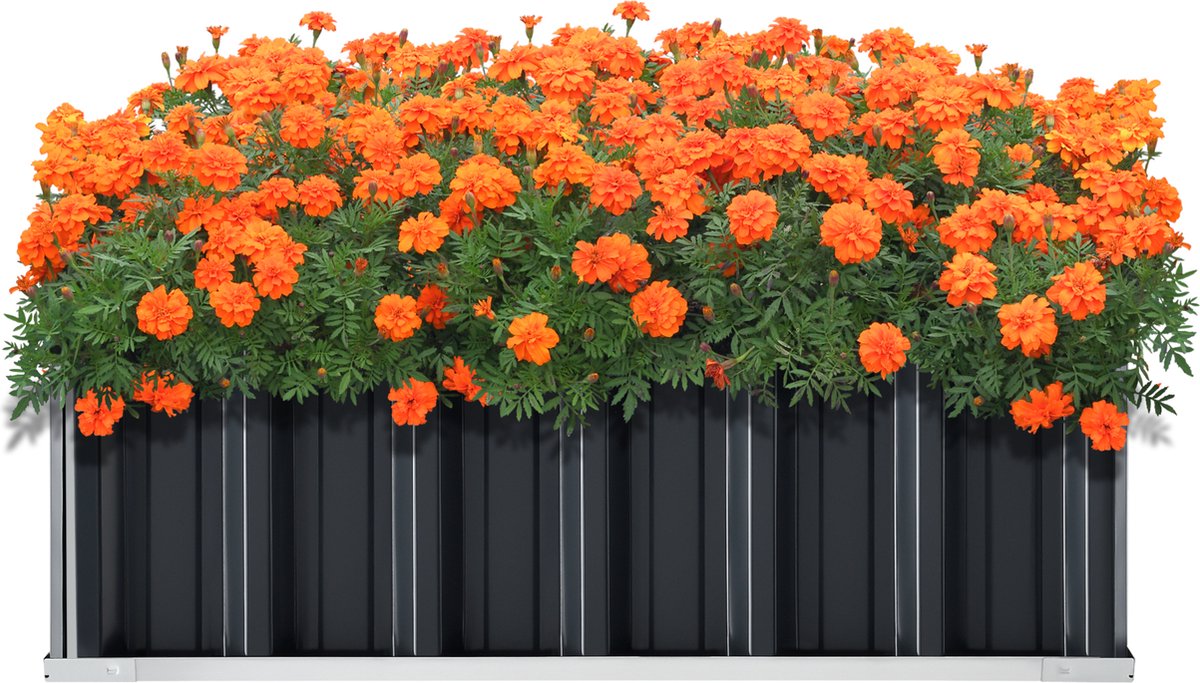 en.casa] Plantenbak Beverwijk verhoogde moestuinbak buiten kweekbak 100x40x75 cm donkergrijs