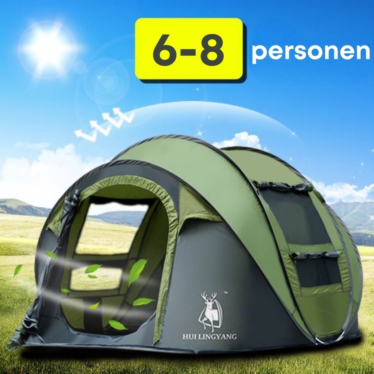Homezie Pop up tent | tot 8 personen | Waterdichte stof | Outdoor | Multifunctioneel |... |