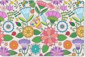 Muismat - Mousepad - Bloemen - Regenboog - Vlinder - Design - 27x18 cm - Muismatten