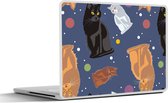 Sticker ordinateur portable - 13,3 pouces - Motifs - Chat - Espace - Garçons - Filles - Enfants - Kids