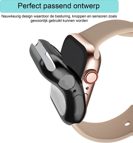 Transparant Apple Watch hoesje, nauwkeurig ontworpen voor toegang tot knoppen en sensoren.