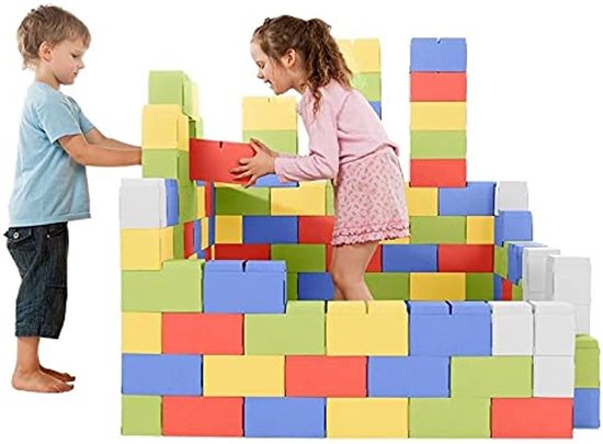 100-delige GIGI Bloks XXL Mega Kartonnen Bouwblokkenset | Jumboblokken Voor Kinderen | Nieuw Vergrendelingssysteem | Gigantische Bouwstenen Voor Kleuters | Stevig & Montagevriendelijk | Perfect Cadeau