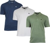 3-Pack Donnay Polo (549009) - Sportpolo - Heren - Navy/White/Army Green - maat XL