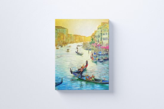 Schilderij Venetië op 300 g/m2 100% canvas gedrukt/ 40 x 60 cm/  18 mm houten canvas frame / 4/0 full colour gedrukt / zeer hoge kwaliteit canvas schilderij / Met ophangsysteem