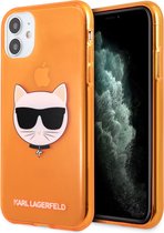 iPhone 11/XR Backcase hoesje - Karl Lagerfeld - Poezen Oranje - TPU (Zacht)