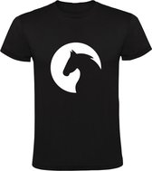 Paard logo rond | Heren T-shirt | paard | dieren| | horse | Zwart