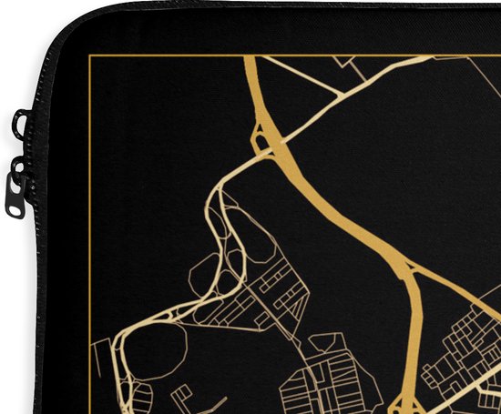 Housse pour ordinateur portable 13 pouces - Carte - Eindhoven - Or - Zwart - Housse pour ordinateur portable