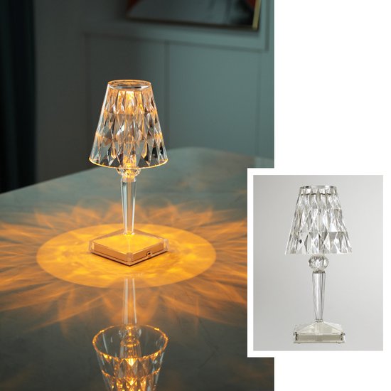 Moederland op gang brengen eetbaar Dimbare Crystal Tafellampen-USB Touch Sensor Tafellamp-Romantische... |  bol.com