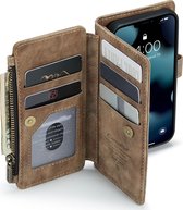 Caseme C30 Telefoonhoesje geschikt voor Apple iPhone 13 Mini Hoesje Bookcase Portemonnee - Bruin