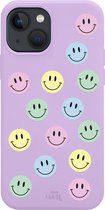 xoxo Wildhearts case voor iPhone 13 Mini - Smiley Colors Purple - iPhone Color Case