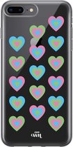 iPhone 7/8 Plus - Retro Heart Pastel Blue - iPhone Transparant Case