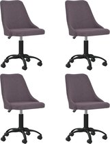 vidaXL Eetkamerstoelen draaibaar 4 st stof taupe