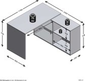 FMD - Bureau - 125 cm - Bruin