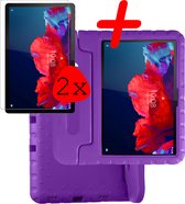 Hoesje Geschikt voor Lenovo Tab P11 Hoesje Kinder Hoes Shockproof Cover Met 2x Screenprotector - Kindvriendelijke Hoesje Geschikt voor Lenovo Tab P11 Hoes Kids Case - paarse