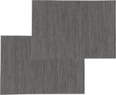 Set van 12x stuks placemats zwart uni - texaline - 50 x 35 cm - Onderleggers