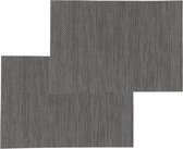 Set van 8x stuks placemats zwart uni - texaline - 50 x 35 cm - Onderleggers