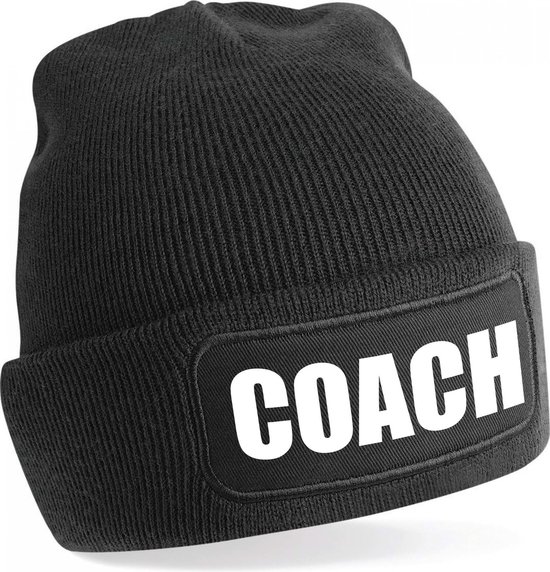 Bonnet d'entraîneur noir pour adultes - Cadeau entraîneur/coach bonnet d'hiver