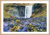 Poster Met Eiken Lijst - Skogafoss Waterval Poster