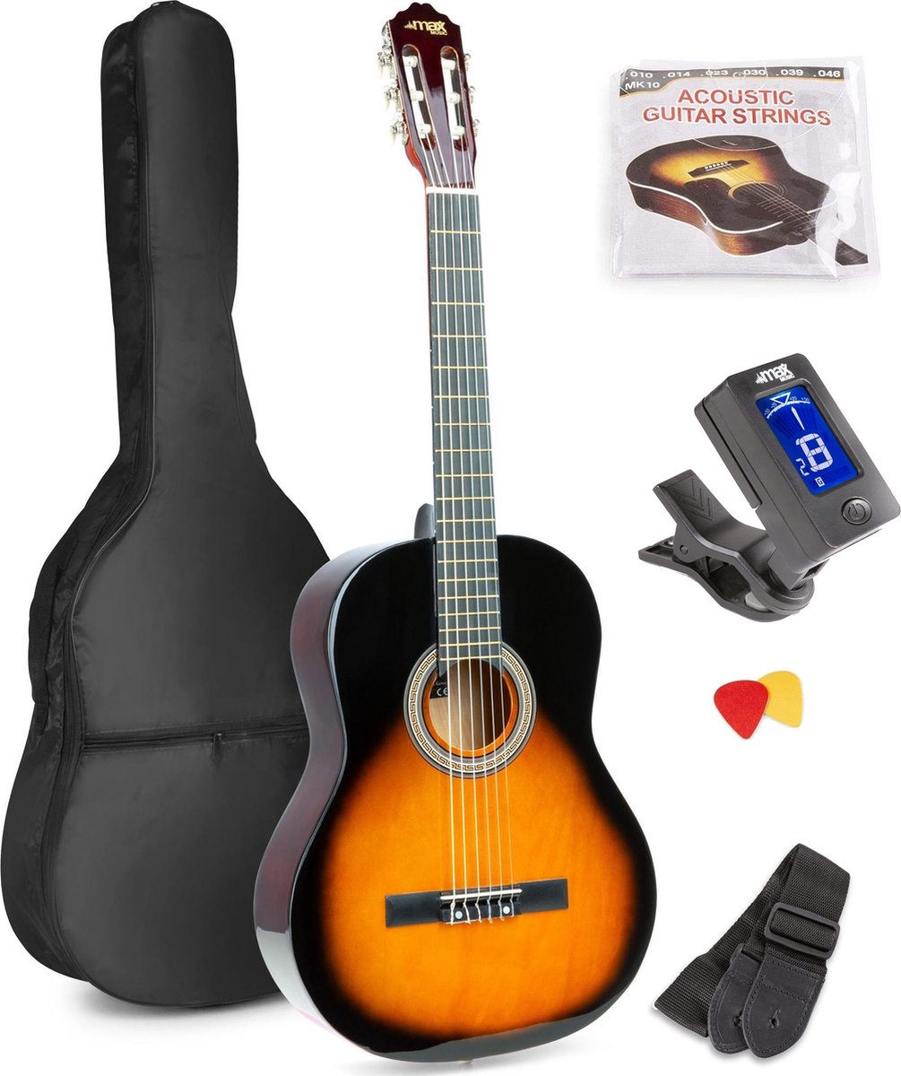 Guitare acoustique pour débutants - Guitare classique MAX SoloArt / Guitare  espagnole... | bol.com