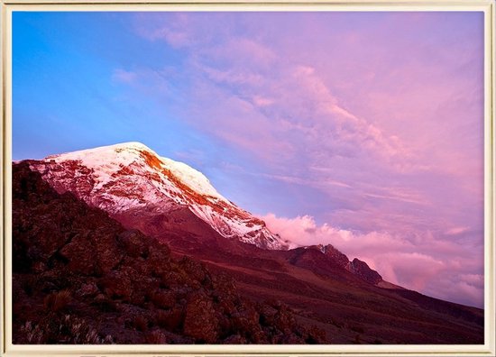 Poster Met Metaal Gouden Lijst - Chimborazo Vulkaan Poster