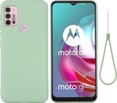 Motorola Moto G30 Hoesje - Mobigear - Rubber Touch Serie - Hard Kunststof Backcover - Groen - Hoesje Geschikt Voor Motorola Moto G30