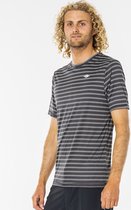 Rip Curl - UV-zwemshirt voor heren - Plain Stripe - Korte mouw - Zwart - maat XL