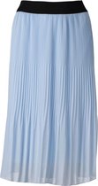 Dames plisse rok uni met elastische brede tailleband - lichtblauw - kort | Maat S-XL