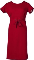 Dames A-line jurk km met vastzittende ceintuur bordeaux | Maat 2XL (valt als XL)