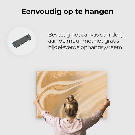 Artaza Canvas Schilderij Abstracte Kunst - Marmer Goud - 90x60 - Foto Op Canvas - Canvas Print - Muurdecoratie
