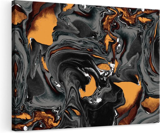 Artaza Canvas Schilderij Abstracte Kunst - Lava Marmer - 120x80 - Groot - Foto Op Canvas - Wanddecoratie Woonkamer