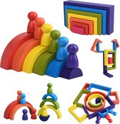 Ensemble de blocs 3 en 1 Allerion - 19 pièces - Jouets Éducatif - STEM - Bois 100% durable - Montessori - Pour Garçons et Filles