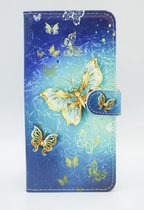 P.C.K. Hoesje/Boekhoesje/Bookcase blauwe vlinder print geschikt voor Samsung Galaxy A52 5G