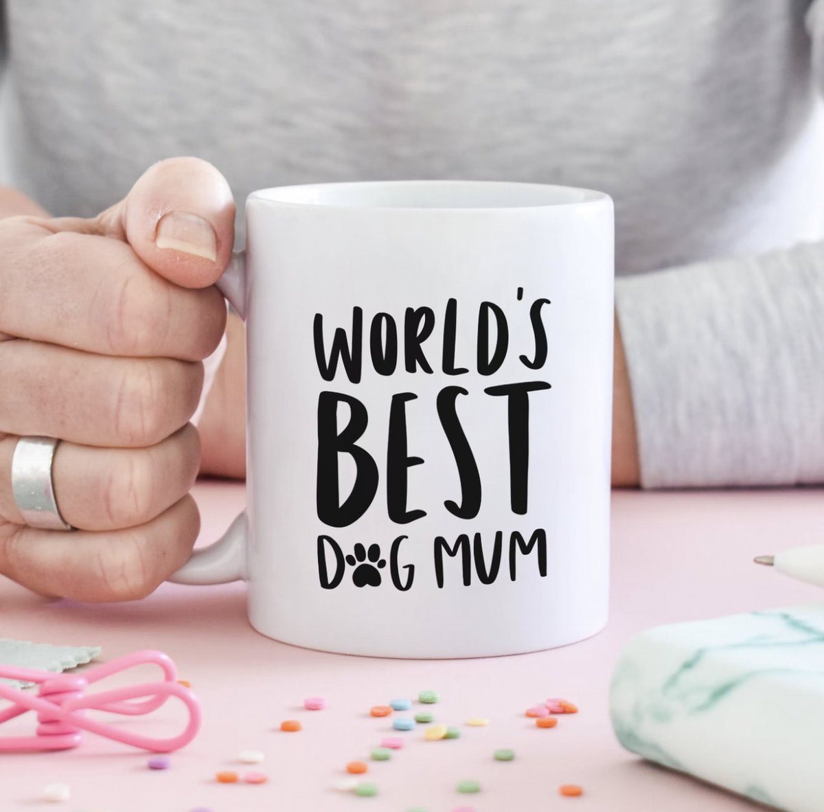 “World’s Best Dog Mom” | Moederdag 2022 Mok | Grappig lief Moeder Cadeau | Cadeau voor mama | Cadeau voor hondenliefhebber | Hond mama | 325ml