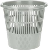 Plastic huis/kantoor vuilnisbak/prullenbak 20 liter grijs 28 x 27 cm - Huis/kantoor afvalbakken