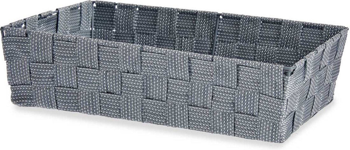 Kipit Kast/badkamer opbergmandjes - zilvergrijs - 34 x 21 x 8,5 cm - 10 liter - opbergmandjes