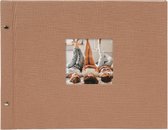 GOLDBUCH GOL-28519 Schroefalbum BELLA VISTA hazelnootbruin als fotoalbum, 31x39 cm, zwarte bladzijden