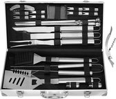 Luxiqo® Barbecue Gereedschap Set – Grill Accessoires – 26-delig – BBQ Koffer – Vaderdagcadeau – RVS – 21,6 x 42 x 7 cm