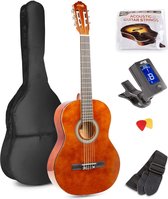 Akoestische gitaar voor beginners - MAX SoloArt klassieke gitaar / Spaanse gitaar met o.a. 39 inch gitaar, gitaartas, gitaar stemapparaat en extra accessoires - Bruin (hout)