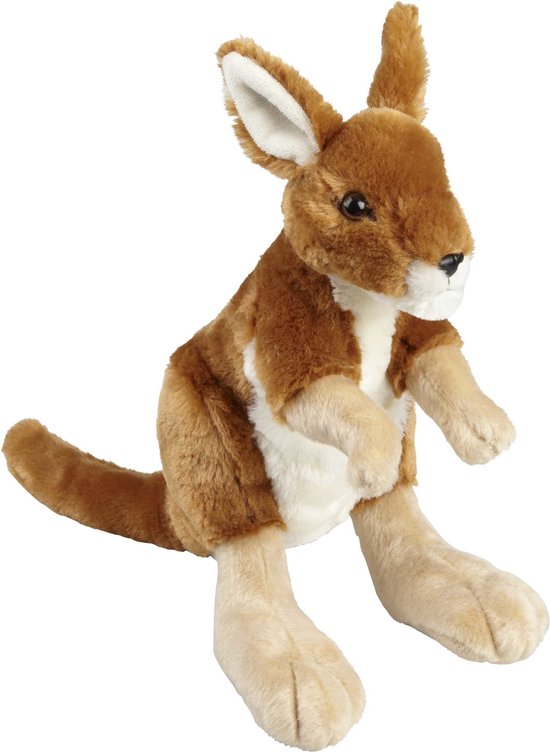 Ravensden Pluche knuffel dier Kangoeroe - 30 cm - Kangoeroes knuffelbeesten - bruin