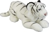 Grote pluche witte tijger knuffel 50 cm - Tijgers wilde dieren knuffels - Speelgoed voor kinderen