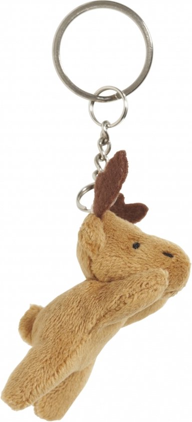 2x Pluche eland knuffel sleutelhanger 6 cm - Speelgoed dieren sleutelhangers