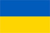 2x stuks vlag Oekraine 90 x 150 cm feestartikelen - Oekraine landen thema supporter/fan decoratie artikelen
