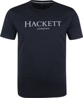 Hackett - T-shirt Logo Donkerblauw - L - Slim-fit