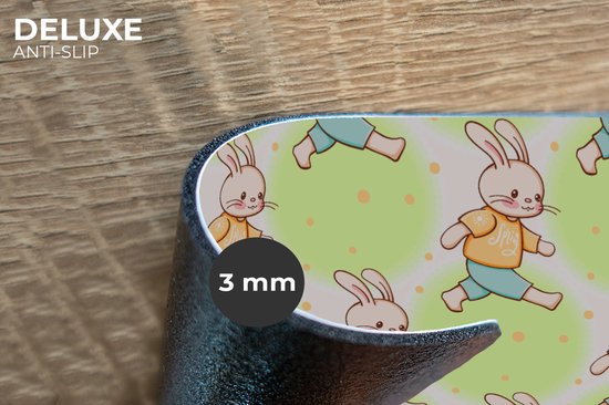Set de table - Napperons en plastique - Lapin - Motifs - Enfants - Dessin animé - 45x30 cm - 6 pièces - Résistant à la chaleur - Antidérapant - Sous-couche - Amovible