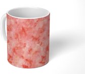 Mok - Patroon - Rood - Waterverf - Marmer print - Mokken - 350 ML - Beker - Uitdeelcadeautjes