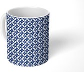 Mok - Japan - Patronen - Blauw - Mokken - 350 ML - Beker - Uitdeelcadeautjes