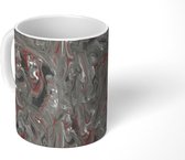 Mok - Marmer print - Zwart - Verf - Design - Mokken - 350 ML - Beker - Uitdeelcadeautjes