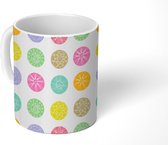 Mok - Koffiemok - Bloemen - Patronen - Stippen - Regenboog - Mokken - 350 ML - Beker - Koffiemokken - Theemok