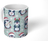 Mok - Koffiemok - Pinguïn - Kerstmis - Design - Feest - Mokken - 350 ML - Beker - Koffiemokken - Theemok