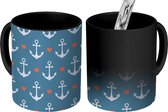 Magische Mok - Foto op Warmte Mokken - Koffiemok - Anker - Hart - Marine - Design - Magic Mok - Beker - 350 ML - Theemok